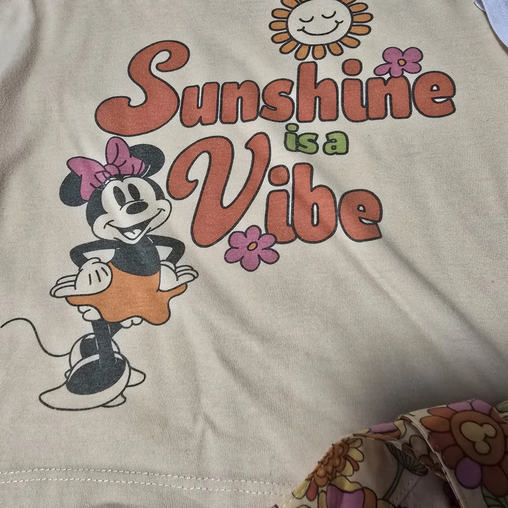 4T Girls' Floral Skirt With Matching Tops - Pink, White and Yellow - Picture 5 of 16